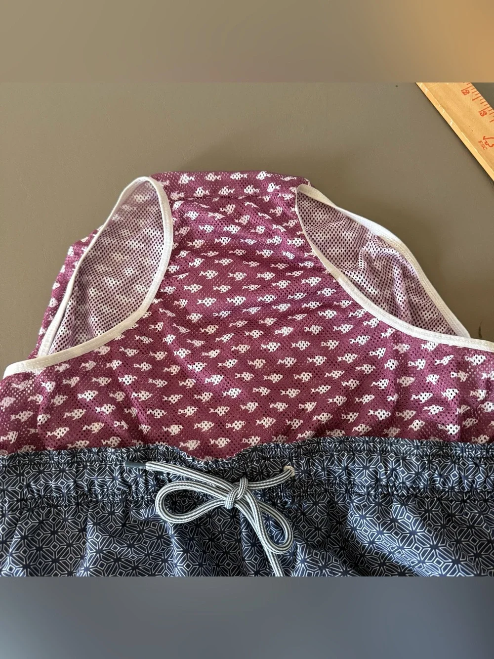 Ted Baker Men's Navy Geometric Swim Trunk lobster size 3 medium